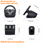 PXN V9 Xbox Steering Wheel, 270/900°Gameing Racing Wheels with 3-Pedals and Shifter Bundle 