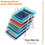 5-Tier Paper Tray, Desktop Organizer, File Storage, Office, Metal, 11.75"L x 14"W x 14.5"H 