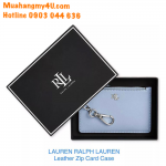 LAUREN RALPH LAUREN Leather Zip Card Case