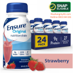 Ensure Original Nutrition Strawberry Meal Replacement Shakes with 9g of Protein - 8 fl. oz., 24 ct.