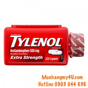 Tylenol Extra Strength Caplets with 500 mg Acetaminophen, 325 viên