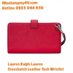 Lauren Ralph Lauren Crosshatch Leather Tech Wristlet