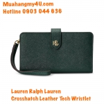 Lauren Ralph Lauren Crosshatch Leather Tech Wristlet