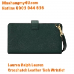 Lauren Ralph Lauren Crosshatch Leather Tech Wristlet