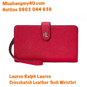 Lauren Ralph Lauren Crosshatch Leather Tech Wristlet