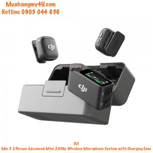DJI Mic 3 2-Person Advanced Mini 2.4GHz Wireless Microphone System with Charging Case