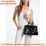 Michael Kors - Laila Medium Leather Satchel with Card Case