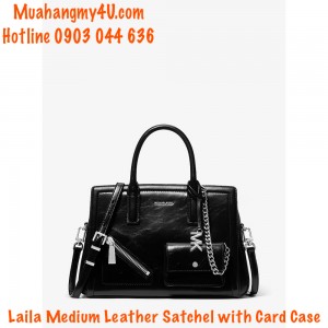 Michael Kors - Laila Medium Leather Satchel with Card Case