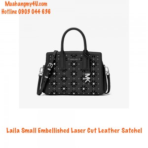 Michael Kors - Laila Small Embellished Laser Cut Leather Satchel