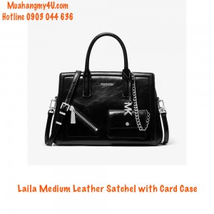 Michael Kors - Laila Medium Leather Satchel with Card Case
