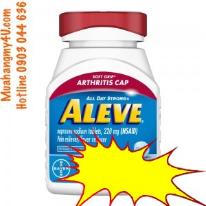 Aleve Naproxen Sodium 220 Mg. Soft Grip Arthritis Cap Pain Reliever/Fever Reducer, 200 Tablets